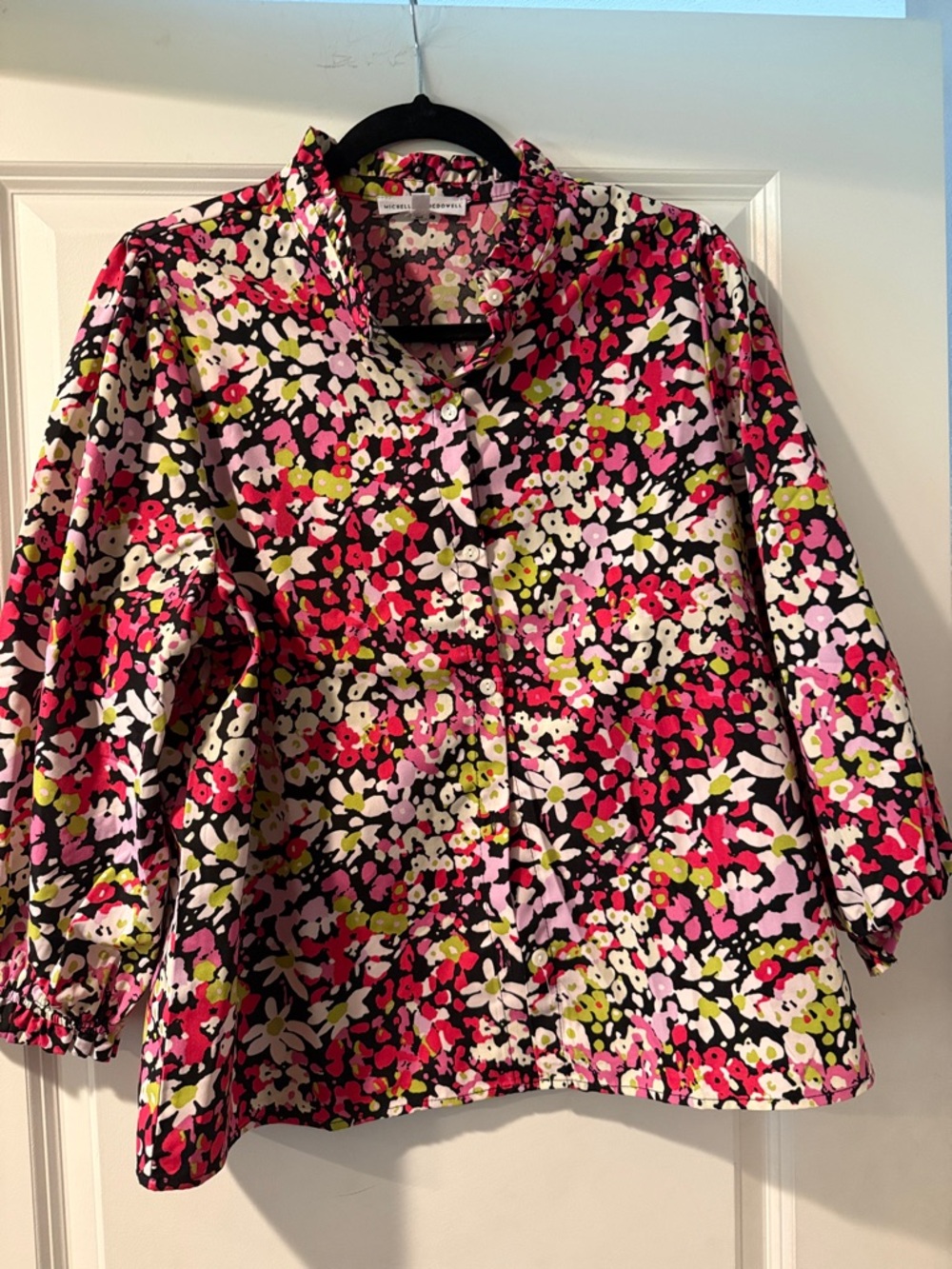 Women’s Floral Button-Front Jacket in Pink, Black & White by Talbots
